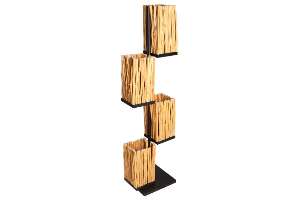 Riess-Ambiente Mehr...|Mehr... > Handgefertigte Stehlampe EUPHORIA 154cm Longan-Holz mit vier Schirmen