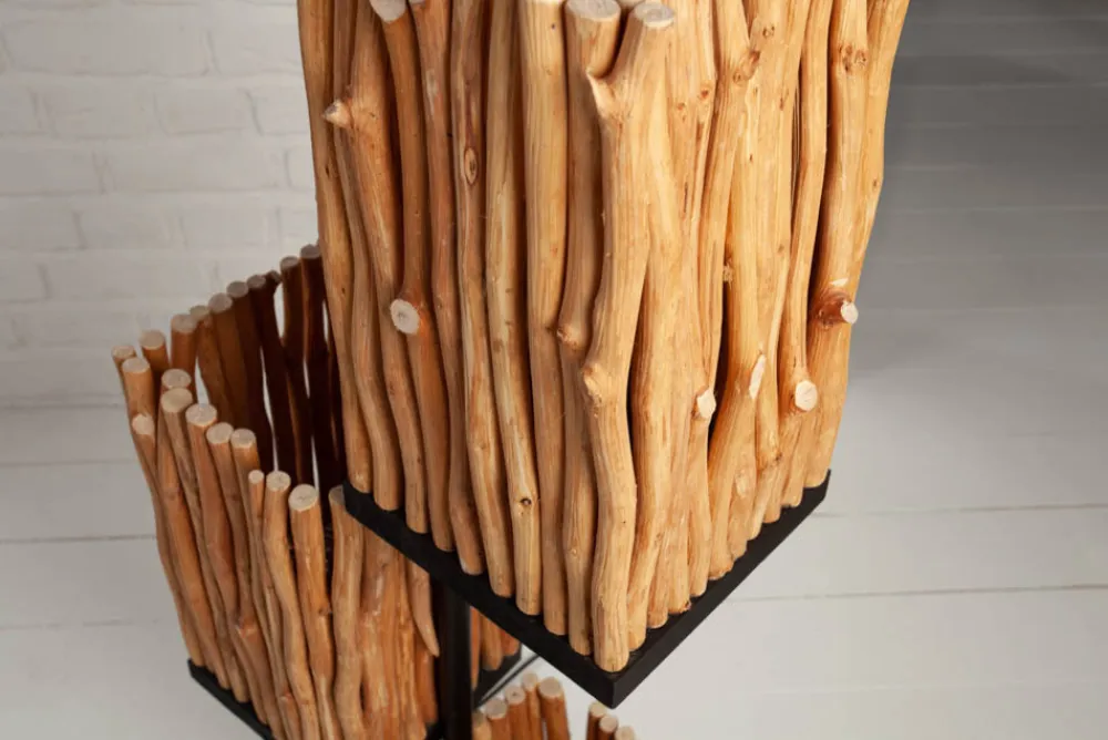 Riess-Ambiente Mehr...|Mehr... > Handgefertigte Stehlampe EUPHORIA 154cm Longan-Holz mit vier Schirmen