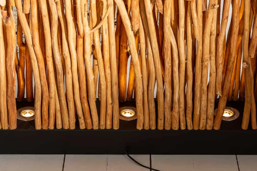 Riess-Ambiente Mehr...|Mehr... > Handgefertigte Stehlampe NATURAL PARAVENT 180cm Longan-Holz Raumtrenner