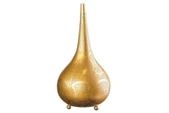 Riess-Ambiente Goldene Möbel|Stehleuchten > Handgefertigte Stehlampe ORIENT LIVING 50cm gold Eisen Tropfenform