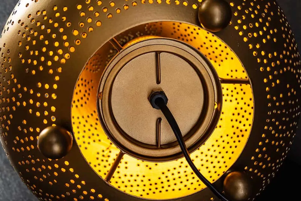 Riess-Ambiente Goldene Möbel|Stehleuchten > Handgefertigte Stehlampe ORIENT LIVING 50cm gold Eisen Tropfenform