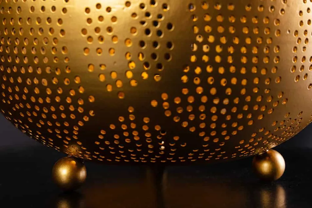 Riess-Ambiente Goldene Möbel|Stehleuchten > Handgefertigte Stehlampe ORIENT LIVING 50cm gold Eisen Tropfenform