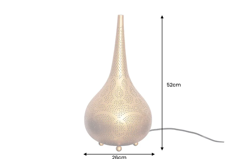 Riess-Ambiente Goldene Möbel|Stehleuchten > Handgefertigte Stehlampe ORIENT LIVING 50cm gold Eisen Tropfenform