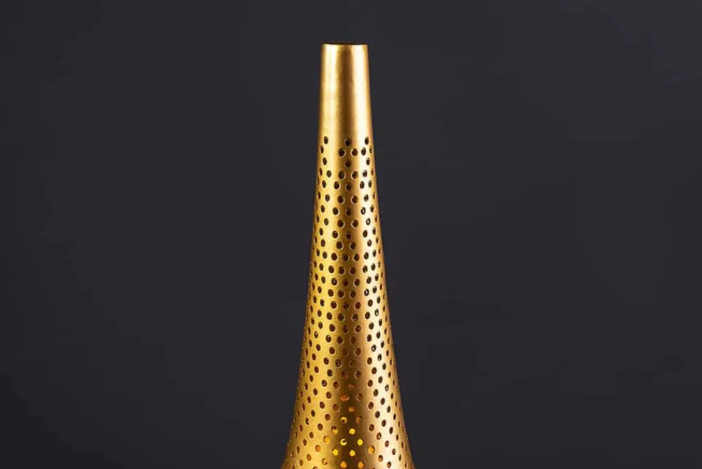 Riess-Ambiente Goldene Möbel|Stehleuchten > Handgefertigte Stehlampe ORIENT LIVING 50cm gold Eisen Tropfenform
