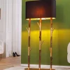 Riess-Ambiente Goldene Möbel|Stehleuchten > Handgefertigte Stehlampe WARDROBE 155cm schwarz gold natur Eisenholz Massivholz