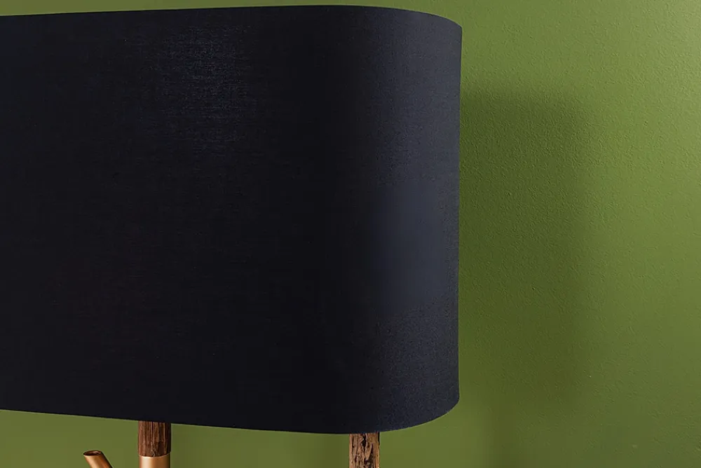 Riess-Ambiente Goldene Möbel|Stehleuchten > Handgefertigte Stehlampe WARDROBE 155cm schwarz gold natur Eisenholz Massivholz