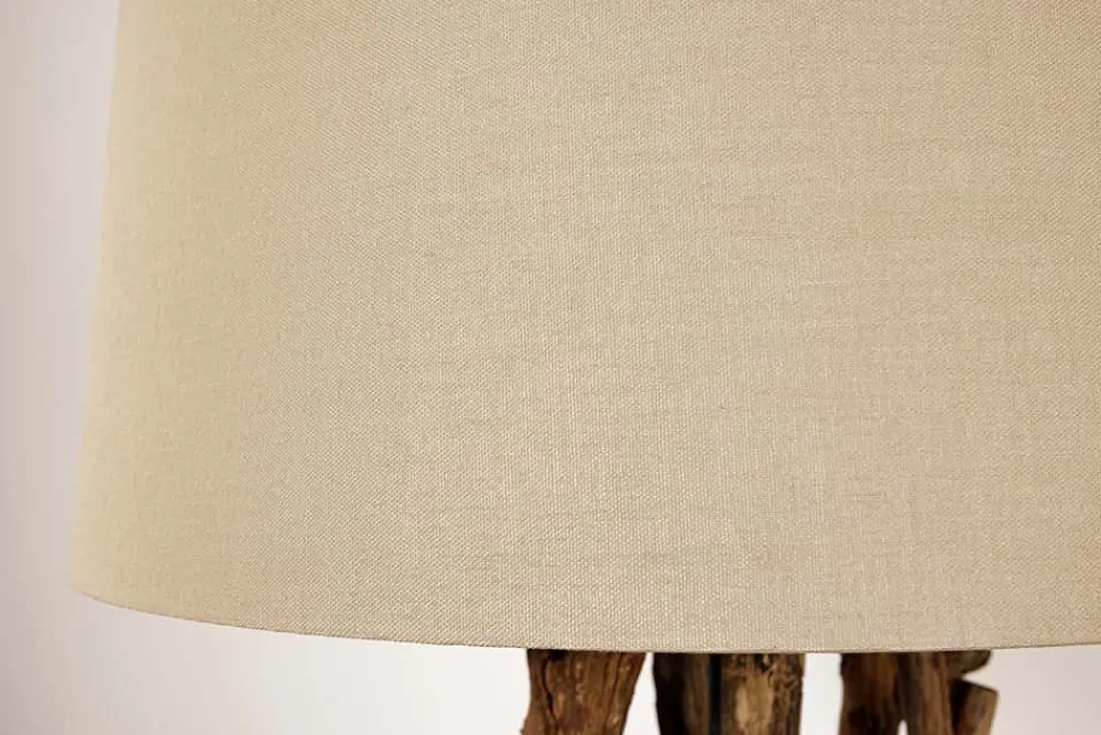 Riess-Ambiente Mehr...|Mehr... > Handgefertigte Stehlampe WILD NATURE 158cm natur Treibholz Stehleuchte Leinenschirm