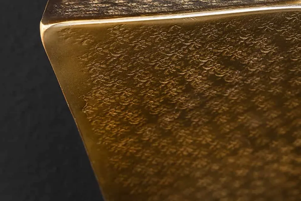 Riess-Ambiente Wandregale|Goldene Möbel > Handgefertigtes Wandregal PYRAMID 40cm gold antik Metall Hammerschlag Design
