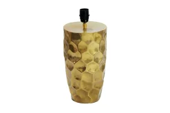 Riess-Ambiente Goldene Möbel|Tischlampen > Handgefertigte Tischlampe AURELIA 55cm gold schwarz Hammerschlag-Design mit Stoffschirm