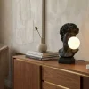 Riess-Ambiente Tischlampen > Handgefertigte Tischlampe DAVID 30cm schwarz Büste mit weißer Lampenkugel