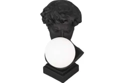 Riess-Ambiente Tischlampen > Handgefertigte Tischlampe DAVID 30cm schwarz Büste mit weißer Lampenkugel
