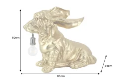 Riess-Ambiente Tischlampen > Handgefertigte Tischlampe DACKEL 70cm gold Hunde-Skulptur