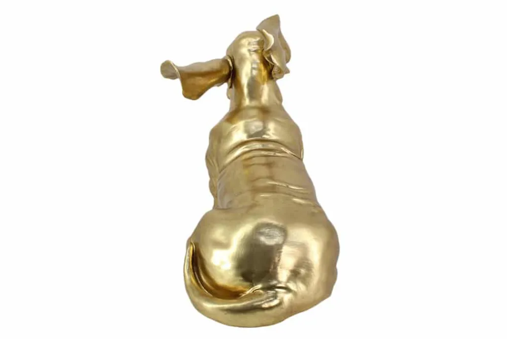 Riess-Ambiente Tischlampen > Handgefertigte Tischlampe DACKEL 70cm gold Hunde-Skulptur