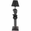 Riess-Ambiente Tischlampen > Handgefertigte Tischlampe DAVID 70cm schwarz mit Büste Stoffschirm