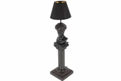 Riess-Ambiente Tischlampen > Handgefertigte Tischlampe DAVID 70cm schwarz mit Büste Stoffschirm