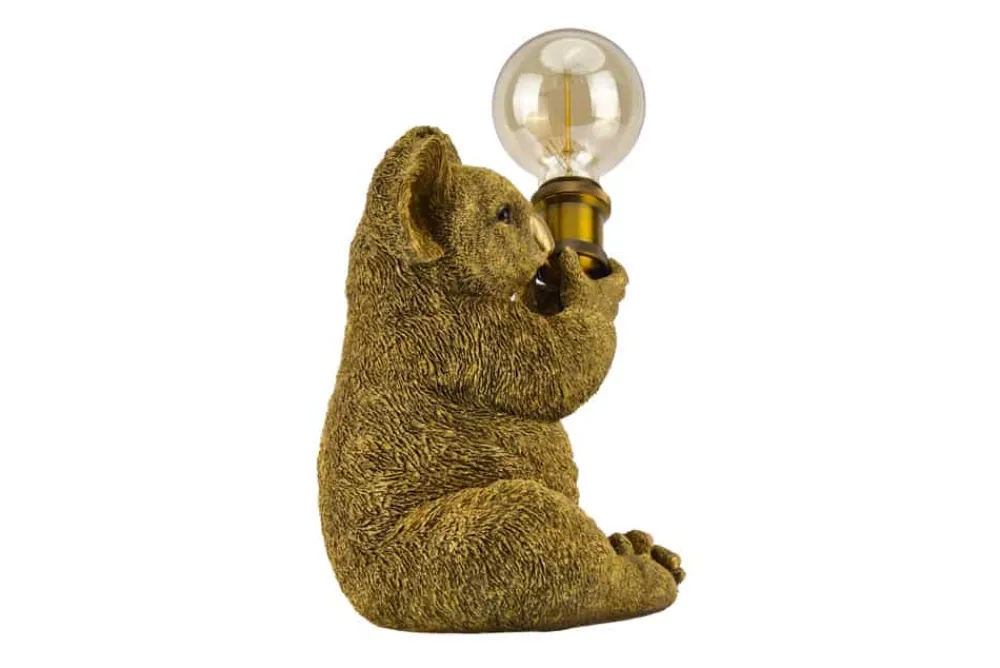 Riess-Ambiente Tischlampen > Handgefertigte Tischlampe KOALA 35cm gold Skulptur