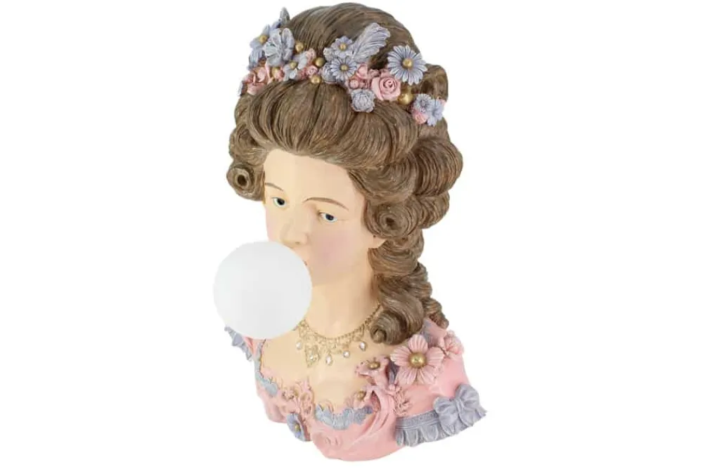 Riess-Ambiente Tischlampen > Handgefertigte Tischlampe LADY 60cm mehrfarbig Büste mit Lampenkugel