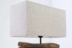 Riess-Ambiente Mehr...|Mehr... > Handgefertigte Tischlampe PERIFERE 40cm beige Treibholz Leinenschirm