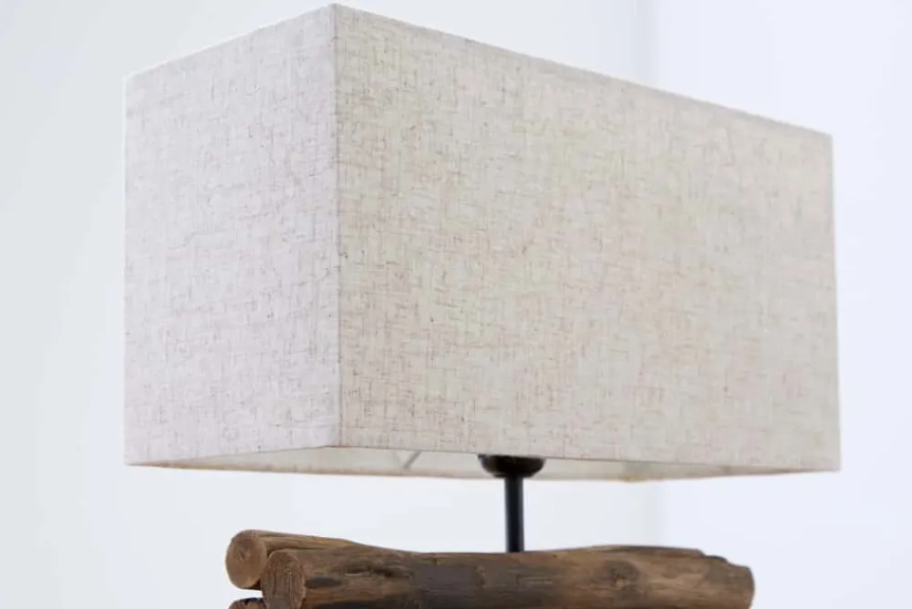 Riess-Ambiente Mehr...|Mehr... > Handgefertigte Tischlampe PERIFERE 40cm beige Treibholz Leinenschirm