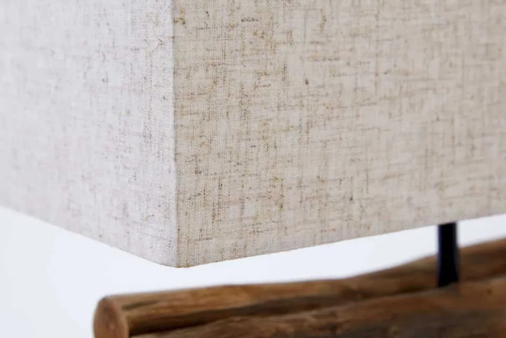 Riess-Ambiente Mehr...|Mehr... > Handgefertigte Tischlampe PERIFERE 40cm beige Treibholz Leinenschirm