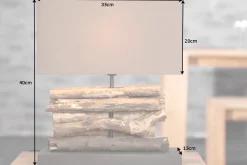 Riess-Ambiente Mehr...|Mehr... > Handgefertigte Tischlampe PERIFERE 40cm braun Treibholz Leinenschirm