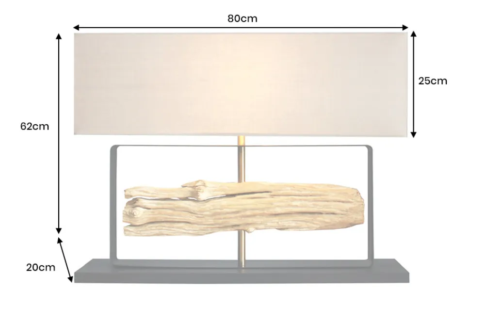 Riess-Ambiente Tischlampen > Handgefertigte Tischlampe ROUSILIQUE 80cm natur Eisenholz beige mit Lampenschirm
