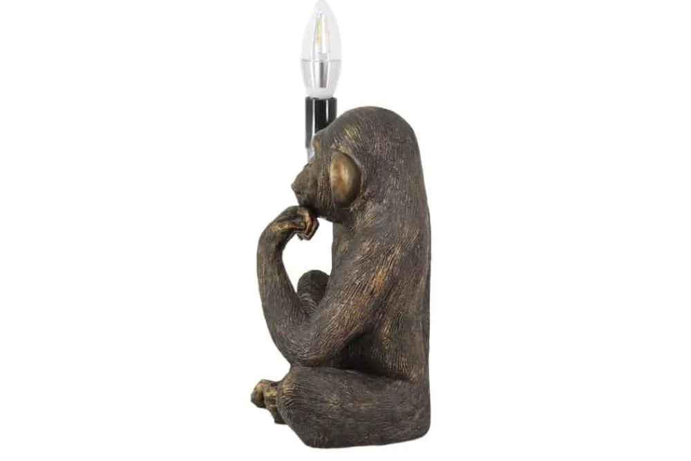 Riess-Ambiente Tischlampen > Handgefertigte Tischlampe SCHIMPANZEE 25cm schwarz Affen-Skulptur