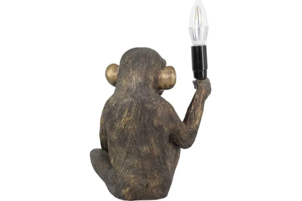Riess-Ambiente Tischlampen > Handgefertigte Tischlampe SCHIMPANZEE 25cm schwarz Affen-Skulptur