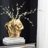 Riess-Ambiente Goldene Möbel|Vasen > Handgefertigte Vase LIQUID 30cm gold Metall Hammerschlag Design