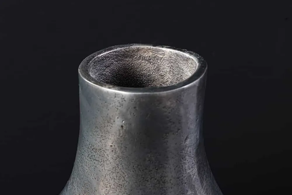 Riess-Ambiente Vasen > Handgefertigte Vase RING 30cm dunkelgrau Metall Dekoration Blumenvase