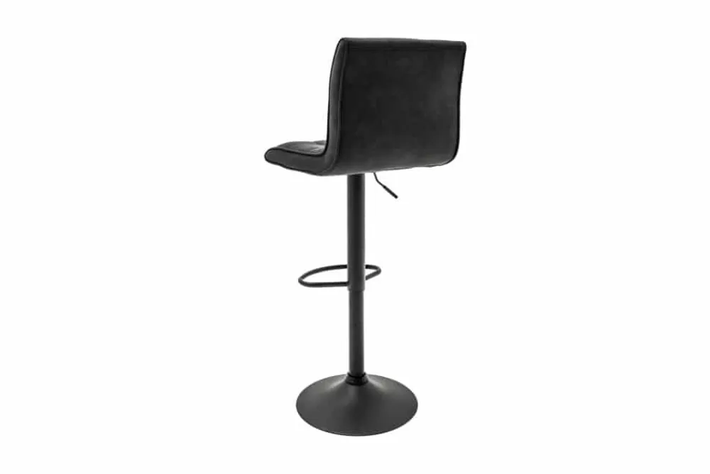 Riess-Ambiente Industrial Loft|Barhocker > Höhenverstellbarer Barhocker MODENA vintage grau Microfaser Metall schwarz mit Lehne drehbar