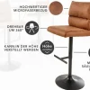 Riess-Ambiente Industrial Loft|Retro Möbel > Höhenverstellbarer Barhocker COMFORT antik braun Microfaser drehbar mit Lehne Metall schwarz