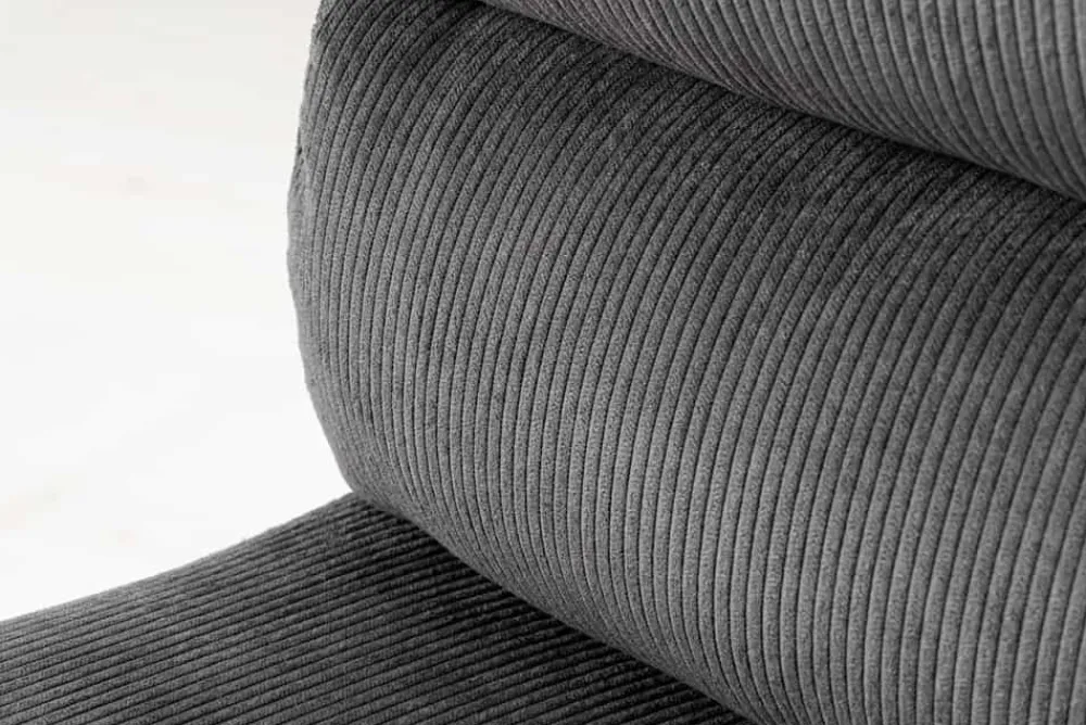 Riess-Ambiente Industrial Loft|Retro Möbel > Höhenverstellbarer Barhocker COMFORT grau Cord drehbar mit Lehne Metall schwarz