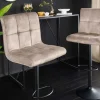 Riess-Ambiente Barhocker|Samt Möbel > Höhenverstellbarer Barhocker MODENA champagner beige Samt Metall schwarz drehbar