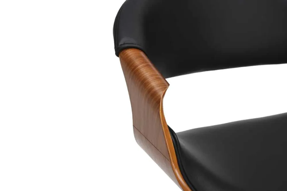 Riess-Ambiente Retro Möbel|Barhocker > Höhenverstellbarer Barhocker ORGANIC schwarz Kunstleder natur Walnuss mit Armlehne