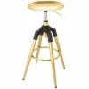 Riess-Ambiente Goldene Möbel|Industrial Loft > Höhenverstellbarer Barhocker INDUSTRIAL gold schwarz Metall rund drehbar Industrial Design