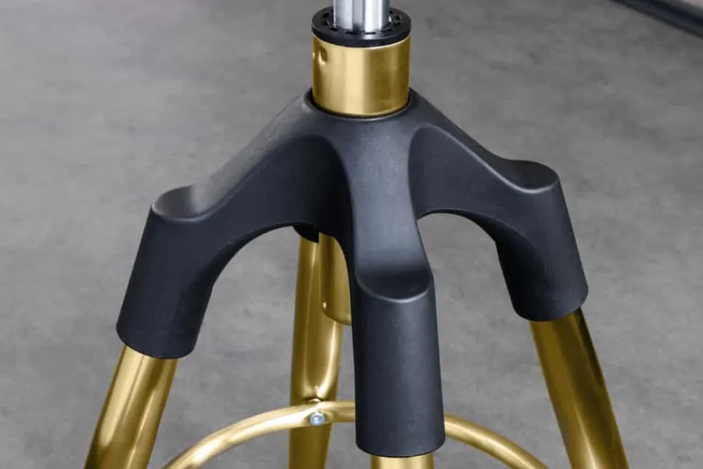 Riess-Ambiente Goldene Möbel|Industrial Loft > Höhenverstellbarer Barhocker INDUSTRIAL gold schwarz Metall rund drehbar Industrial Design
