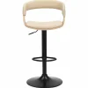 Riess-Ambiente Retro Möbel|Barhocker > Höhenverstellbarer Barhocker MANHATTAN natur Eiche creme beige Kunstleder drehbar