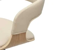 Riess-Ambiente Retro Möbel|Barhocker > Höhenverstellbarer Barhocker MANHATTAN natur Eiche creme beige Kunstleder drehbar