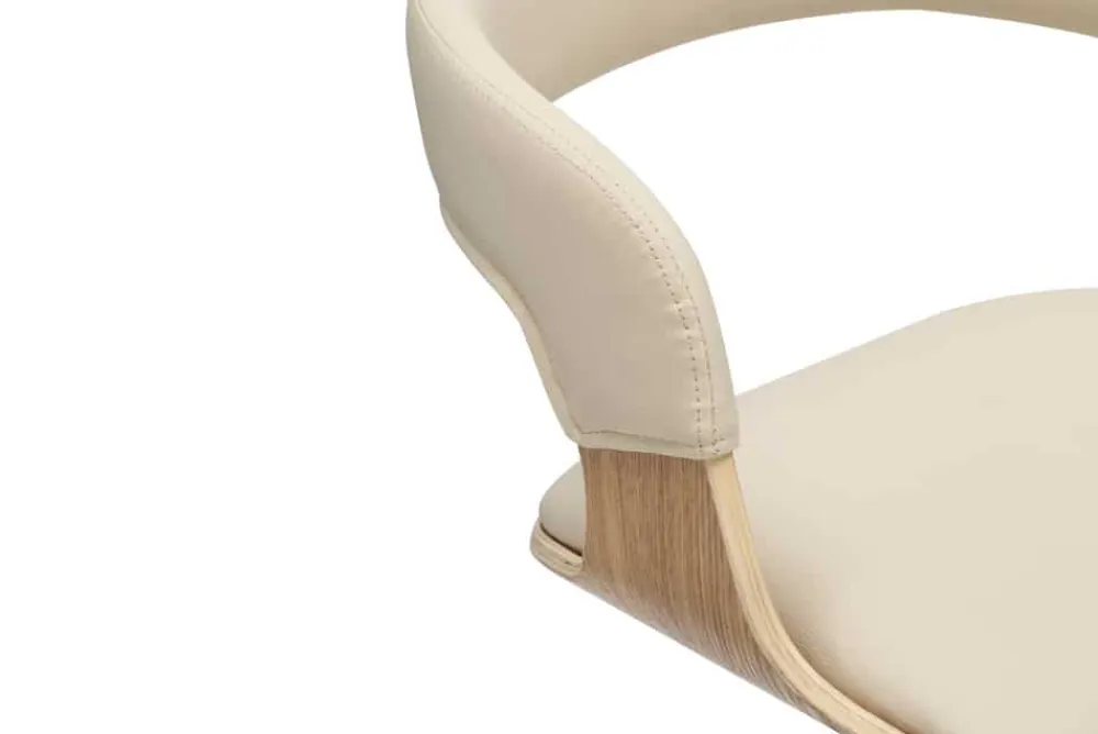 Riess-Ambiente Retro Möbel|Barhocker > Höhenverstellbarer Barhocker MANHATTAN natur Eiche creme beige Kunstleder drehbar