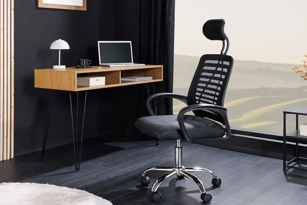 Riess-Ambiente Bürostühle > Höhenverstellbarer Bürostuhl YOGA schwarz Butterfly-Mechanik drehbar mit Armlehne