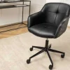 Riess-Ambiente Bürostühle > Höhenverstellbarer Bürostuhl EUPHORIA schwarz Kunstleder drehbar Ziersteppung gepolstert