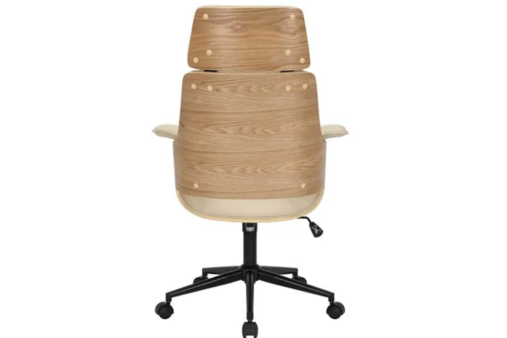 Riess-Ambiente Retro Möbel|Bürostühle > Höhenverstellbarer Bürostuhl MANHATTAN natur Eiche creme beige Kunstleder drehbar