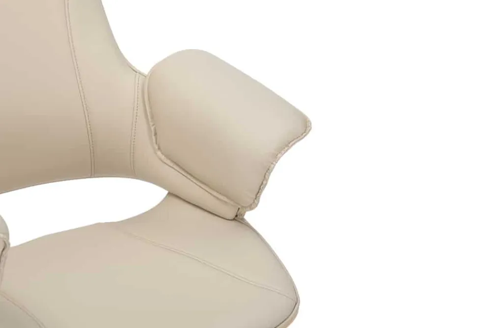Riess-Ambiente Retro Möbel|Bürostühle > Höhenverstellbarer Bürostuhl MANHATTAN natur Eiche creme beige Kunstleder drehbar