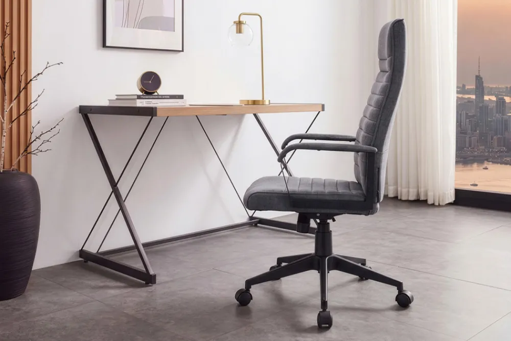 Riess-Ambiente Bürostühle > Höhenverstellbarer Bürostuhl LAZIO anthrazit Vogue Velours Samt drehbar mit Rollen