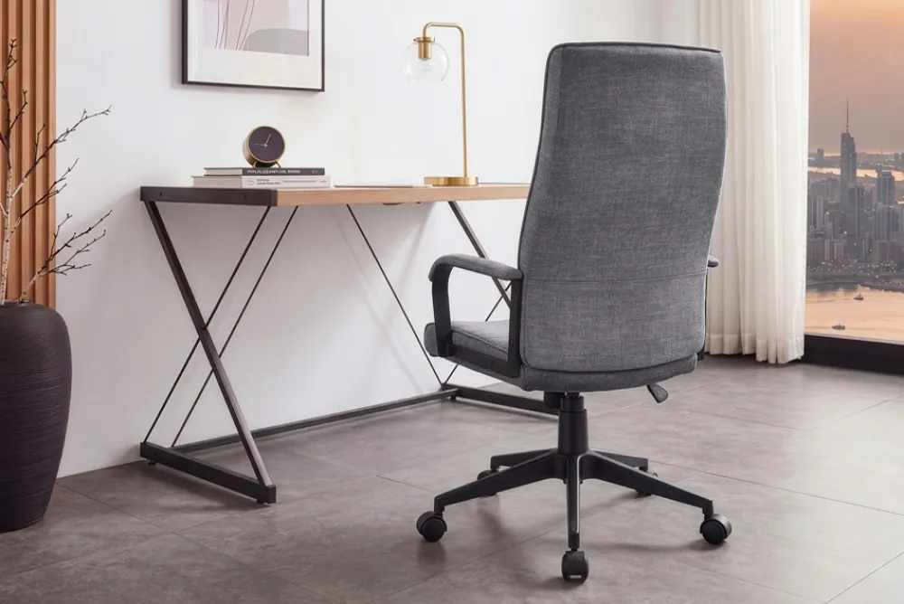 Riess-Ambiente Bürostühle > Höhenverstellbarer Bürostuhl LAZIO anthrazit Vogue Velours Samt drehbar mit Rollen