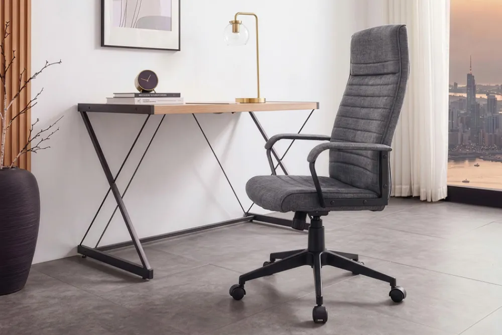 Riess-Ambiente Bürostühle > Höhenverstellbarer Bürostuhl LAZIO anthrazit Vogue Velours Samt drehbar mit Rollen