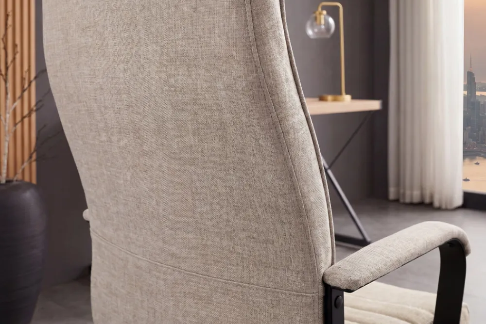 Riess-Ambiente Bürostühle > Höhenverstellbarer Bürostuhl LAZIO taupe Vogue Velours Samt drehbar mit Rollen