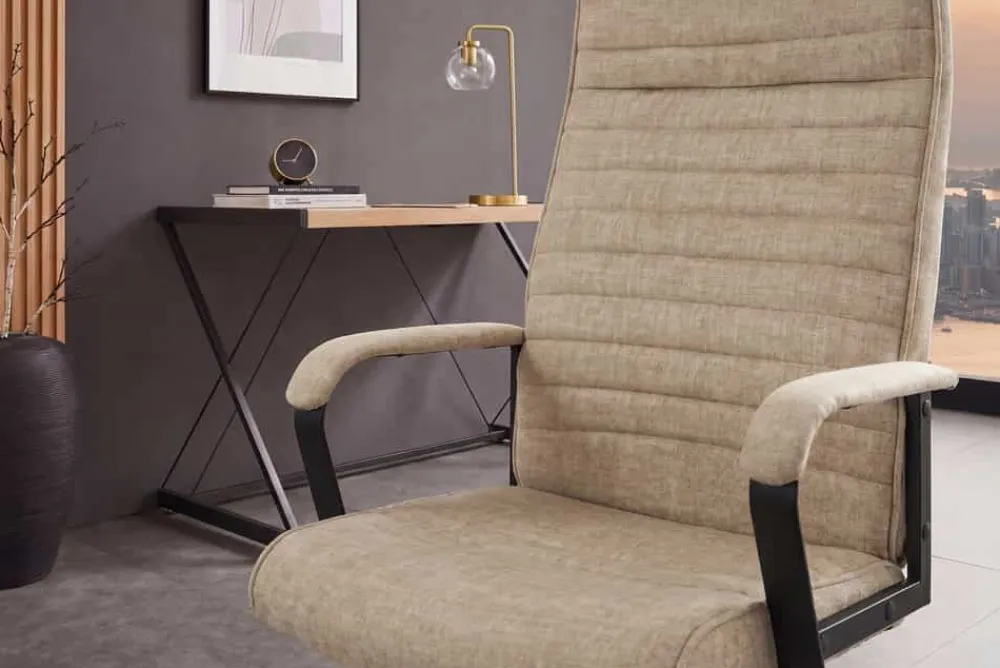 Riess-Ambiente Bürostühle > Höhenverstellbarer Bürostuhl LAZIO beige Vogue Velours Samt drehbar mit Rollen