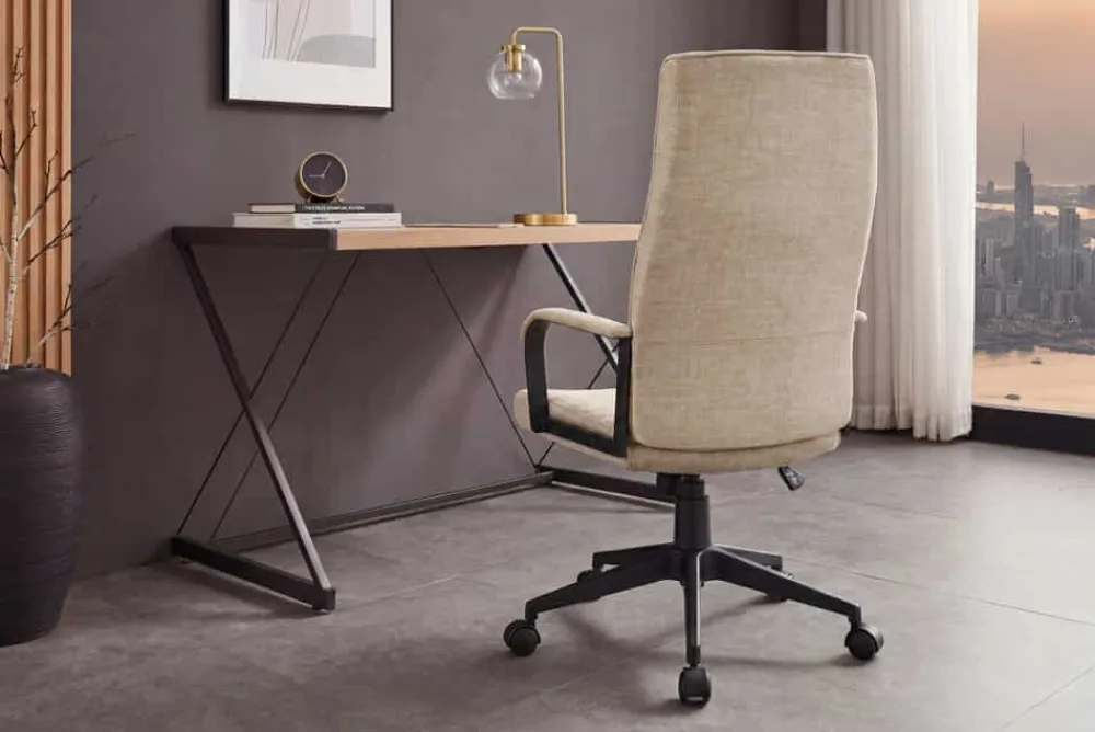 Riess-Ambiente Bürostühle > Höhenverstellbarer Bürostuhl LAZIO beige Vogue Velours Samt drehbar mit Rollen
